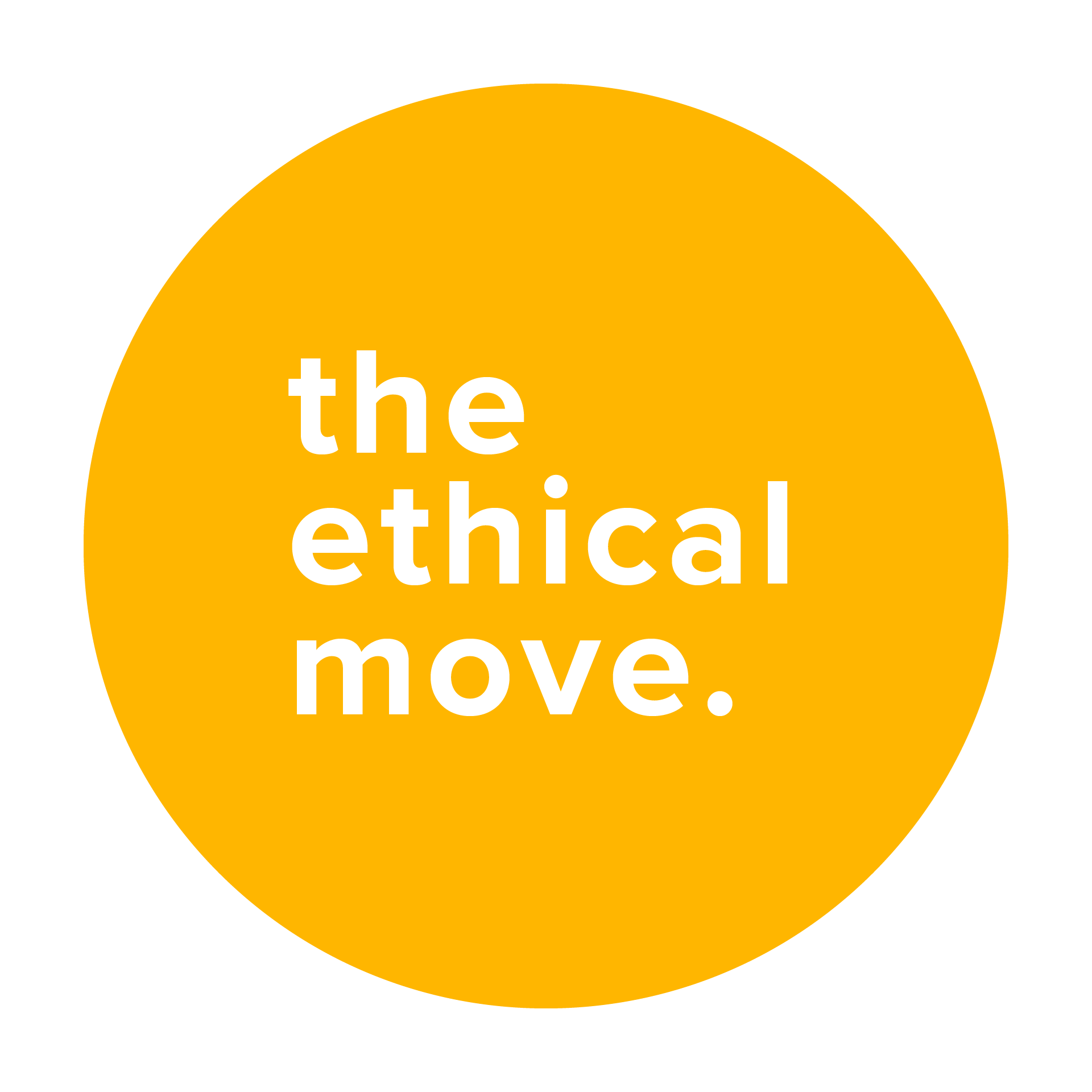yellow circle with the words the ethical move in white